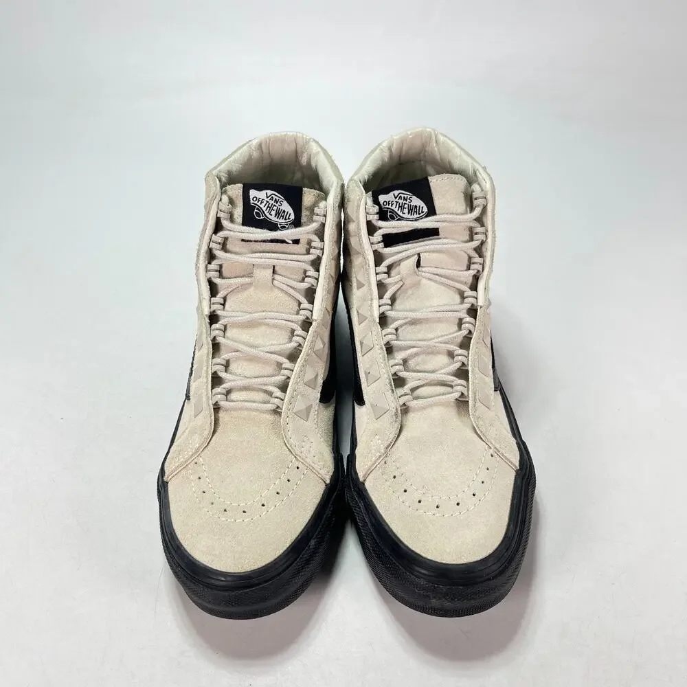 Vans Sk8-Hi Slim Studs Marshmallow Black Sole Skate Shoes 721454 Women's Size 7